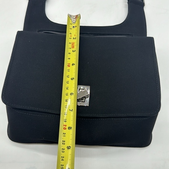 Stuart Weitzman Black Crossbody Mixed Medium Bag - Fabric and leather combo - Picture 15 of 16